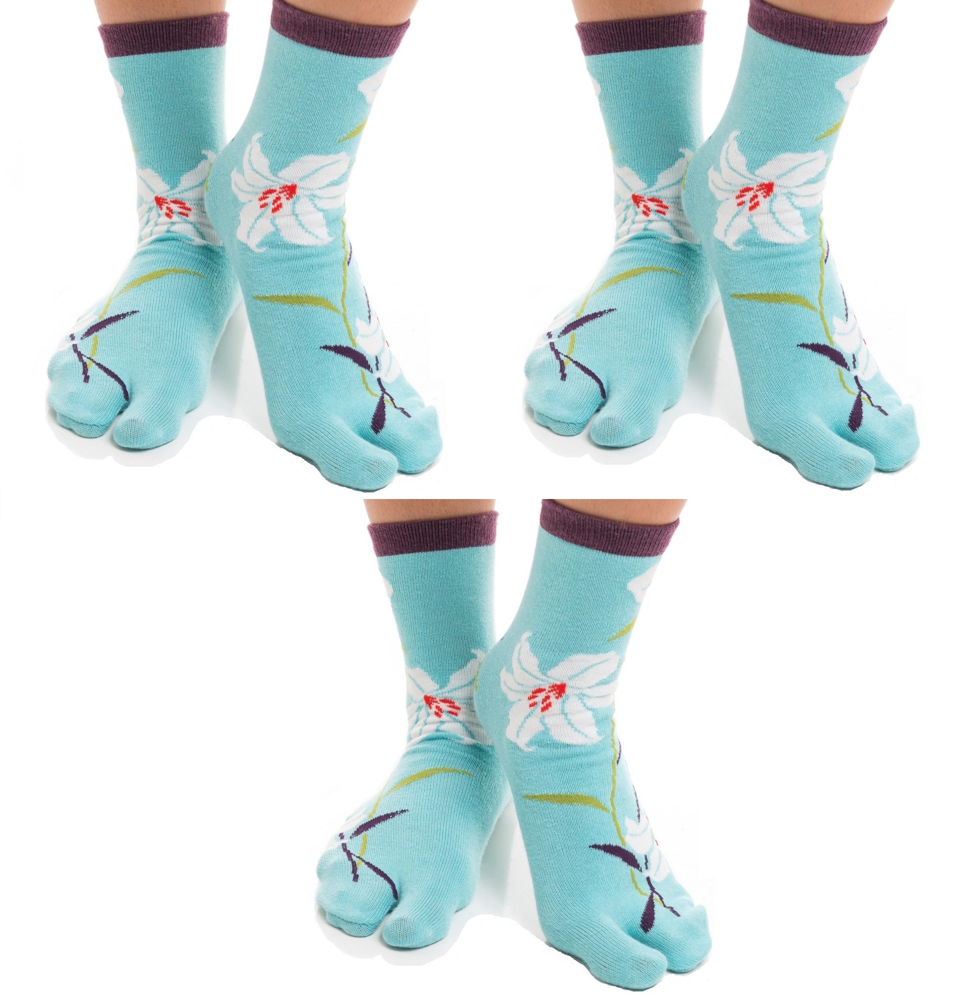 V-TOE SOCKSVToe Cotton Socks Stripes 3 Pairs Big Toe Tabi Flip Flop Socks