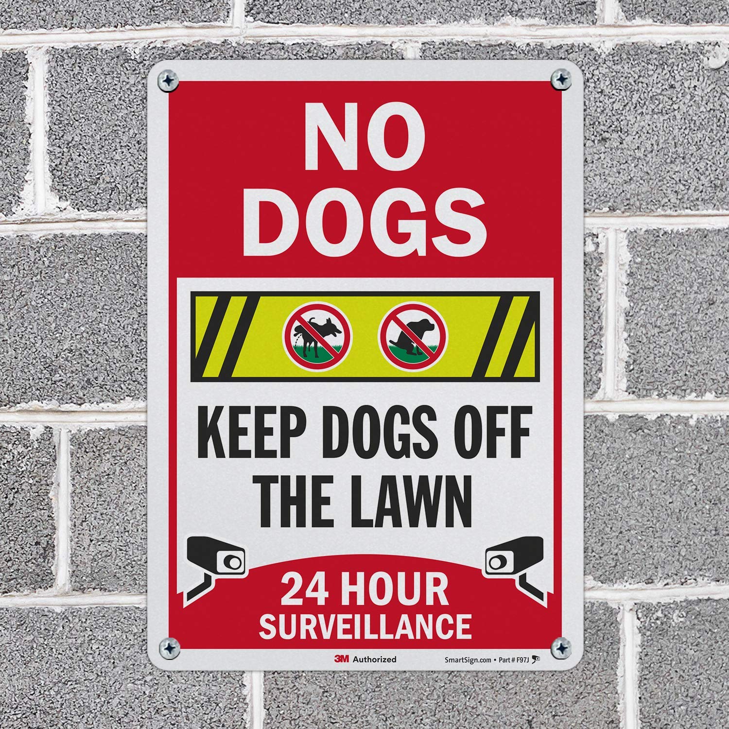 SmartSign “No Dogs - Keep Dogs Off The Lawn, 24 Hour Surveillance” Sign, 10" x 14" 3M EG Reflective Aluminum Sign, 10 x 14 - Image 4