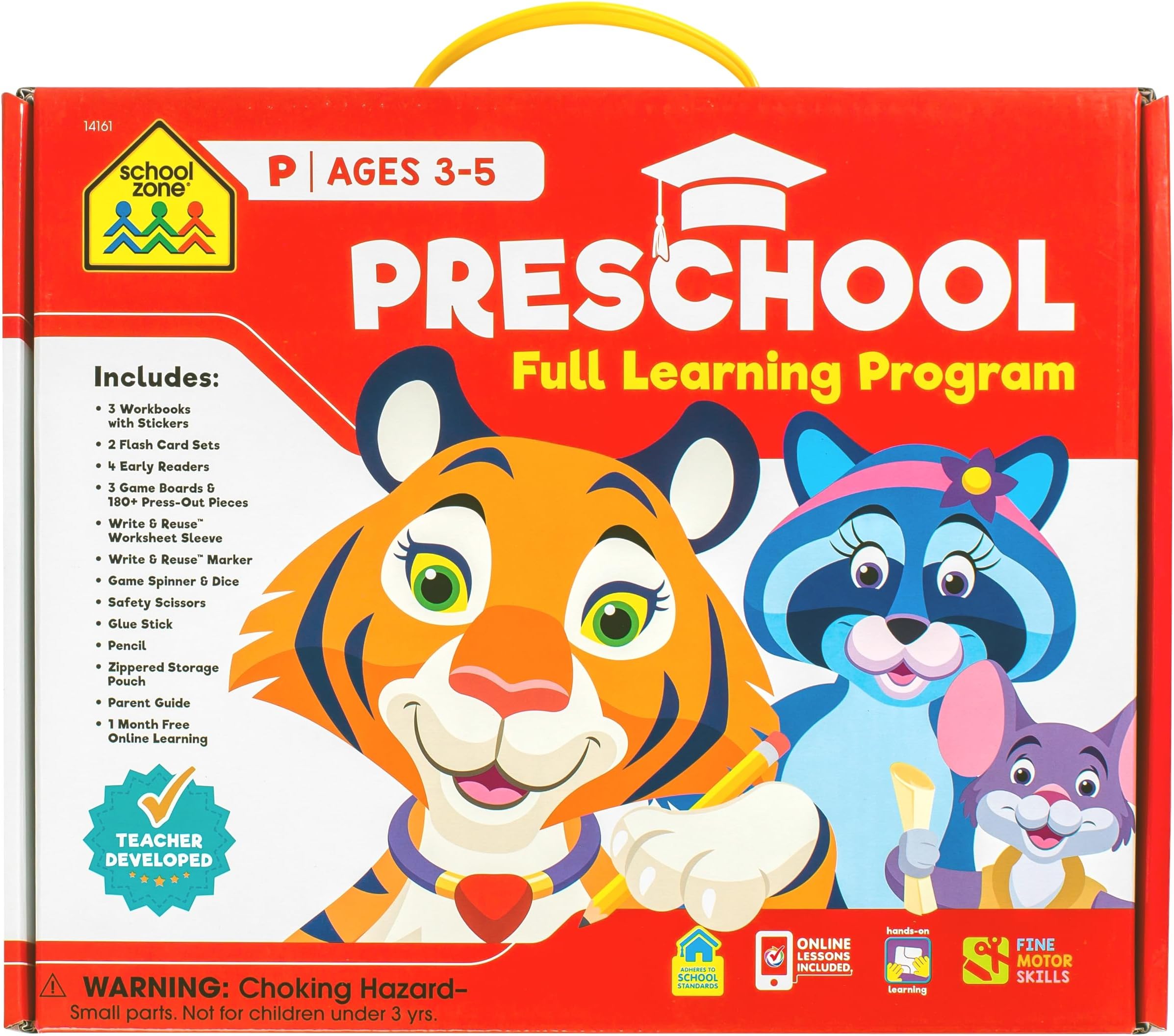 School Zone Preschool Learning Kit: Workbooks, Flash Cards, Early Reader Books & Educational Games Set, Reading, Writing, Math, Homeschool Curriculum, Kindergarten Readiness, Ages 3+