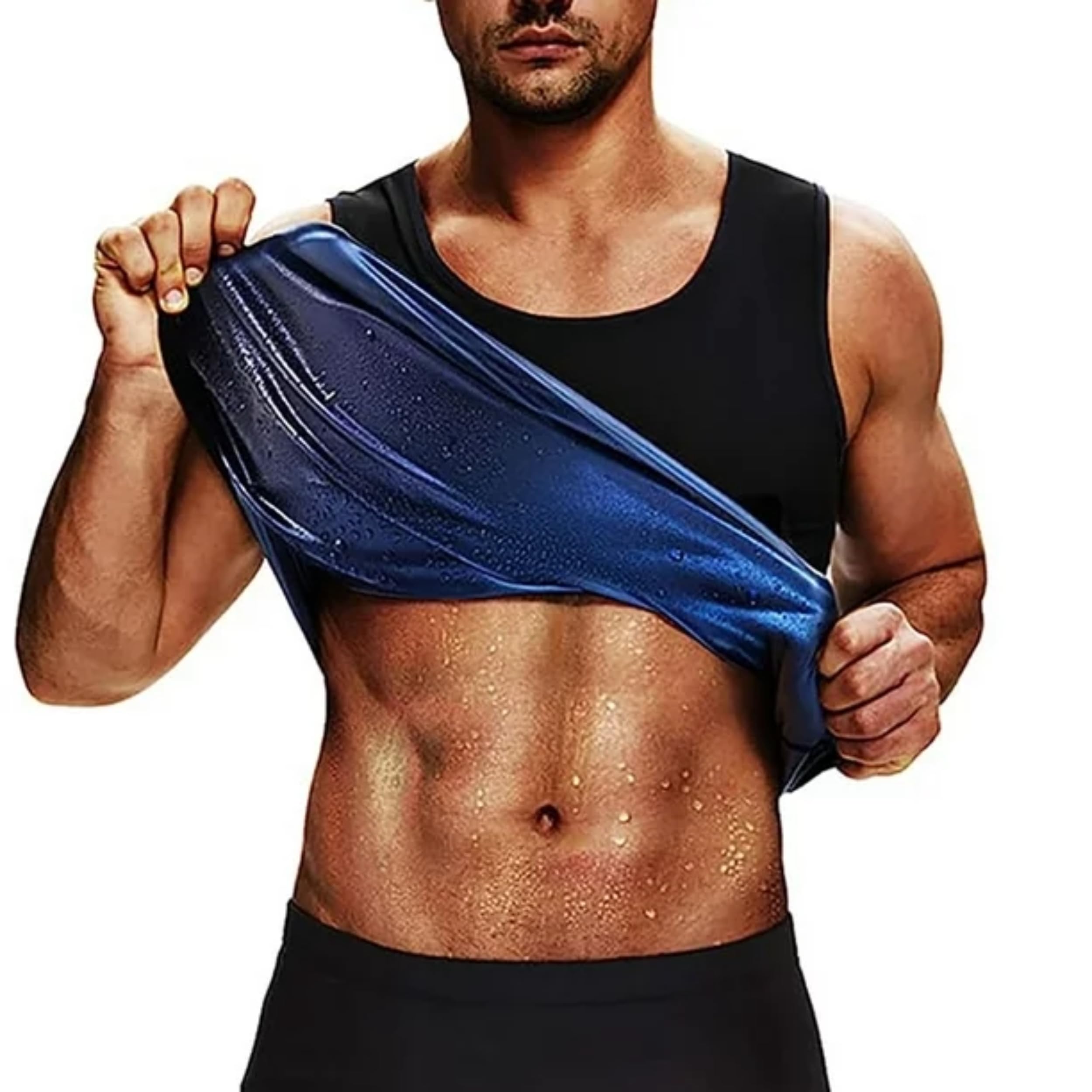 Sauna Sweat Suits Shirt Vest Waist Trainer for Men Compression Workout Shapewear Excersize Gym Clothes Working Out-image-28