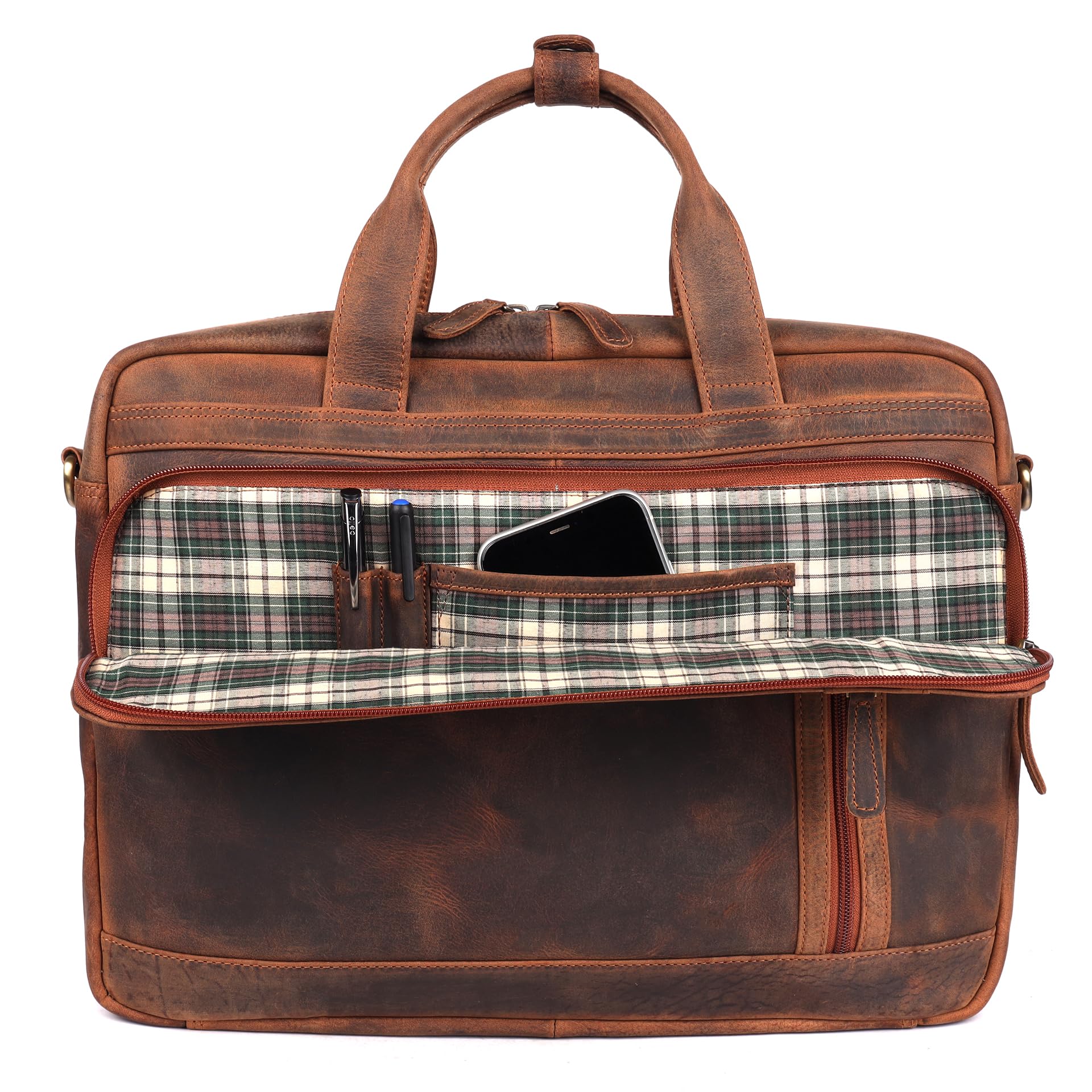 Benthill Laptoptasche Echt Leder I EchtLeder Umhängetasche für Laptop I Aktentasche für Notebook I Damen und Herren Tasche I Notebooktasche