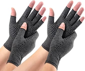 Compression Gloves for Women Men, Fingerless Breathable Moisture Wicking Arthritis Compression Glove for Joint Pains