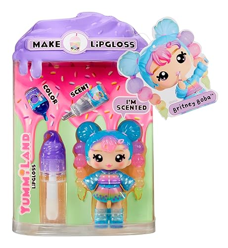 Yummiland Lip Gloss Doll - Britney Boba, with DIY Lip Gloss Kit, Ages 4+
