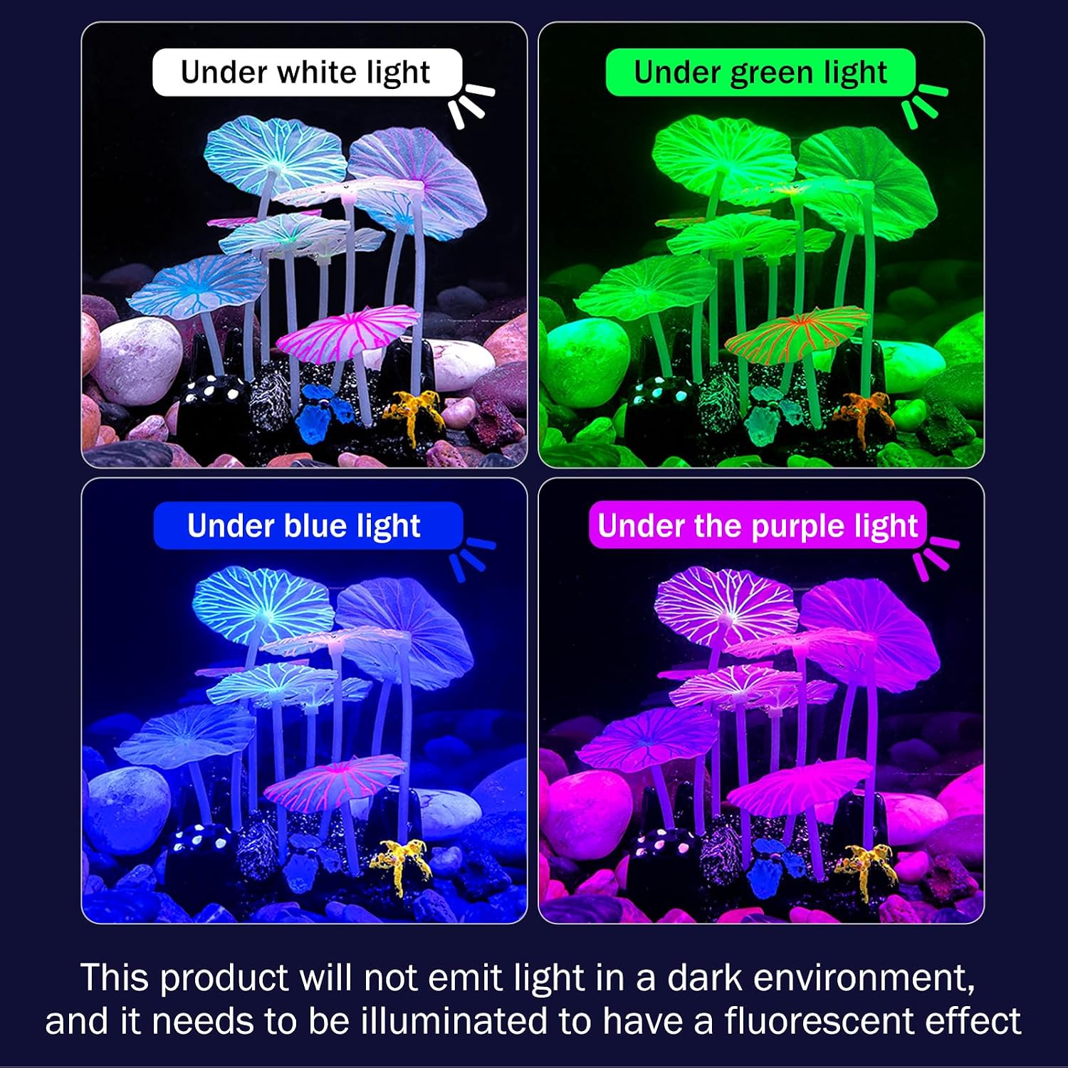 Glow-in-the-Dark Silicone Coral Fish Tank Ornament image 2