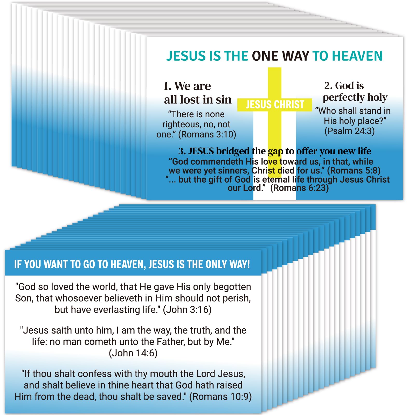 Fankya 240pcs Gospel Tracts Romans Road Salvation Religious Christian Tract Catholic Prayer Pocket Mini Jesus Scripture Bible Cards for Evangelism