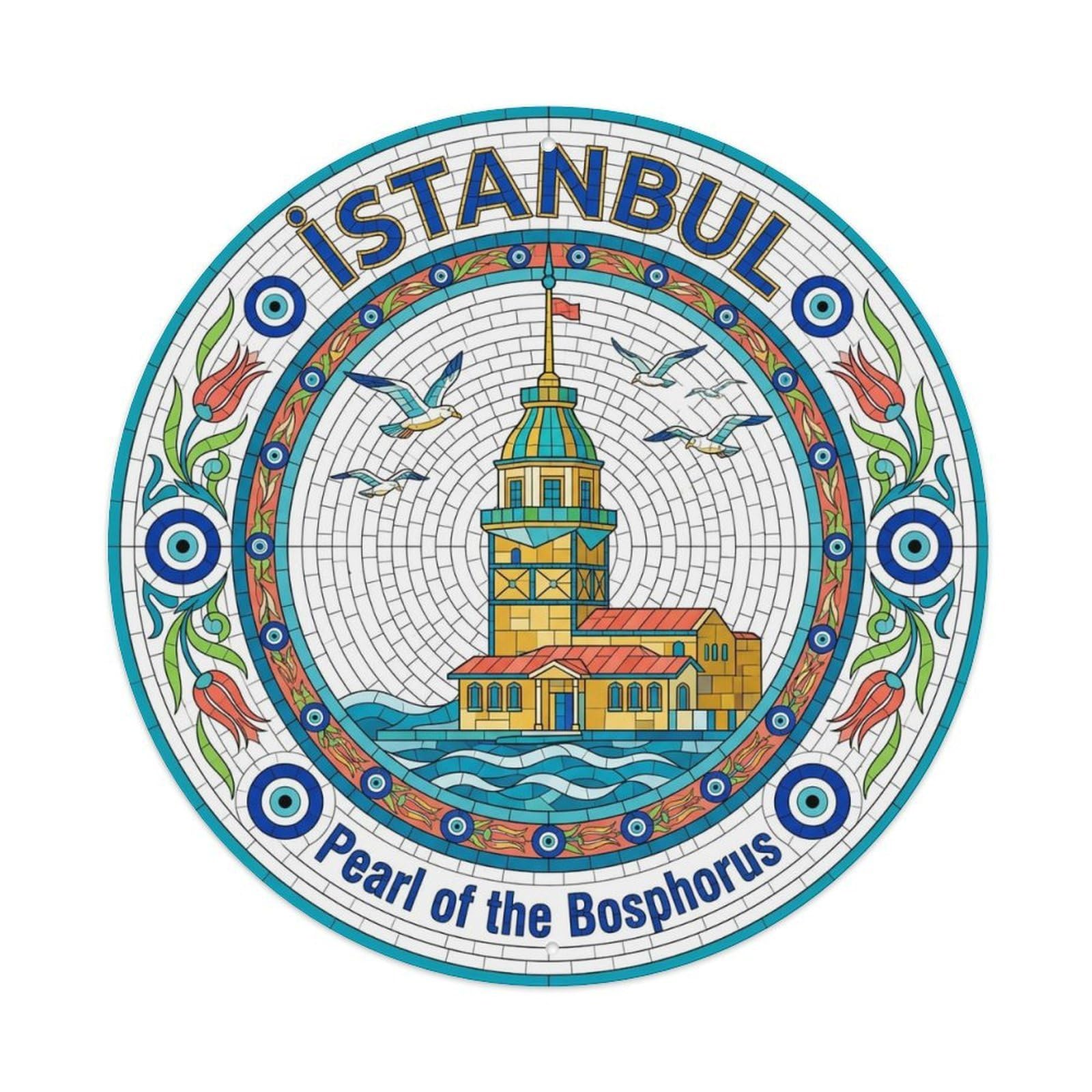 Vintage Travel Istanbul Turkey Magic Vintage Metal Tin Sign Plaque Wall Decor for Cafe, Club Bar, Office, Garden Metal Poster 8x8Inch