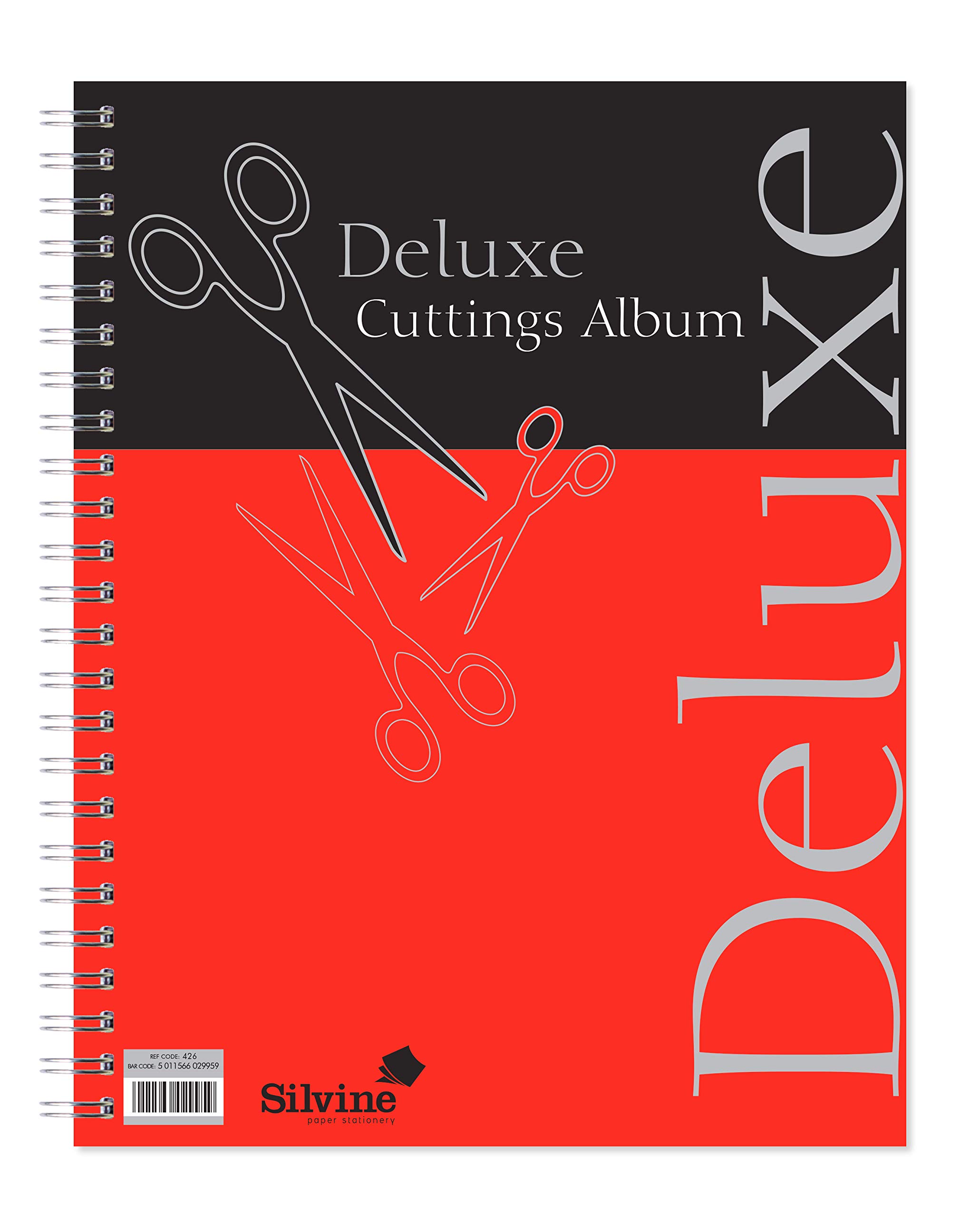Silvine Deluxe Twin Wire Cuttings Album - 100gsm Black Sugar Paper (80 Pages)