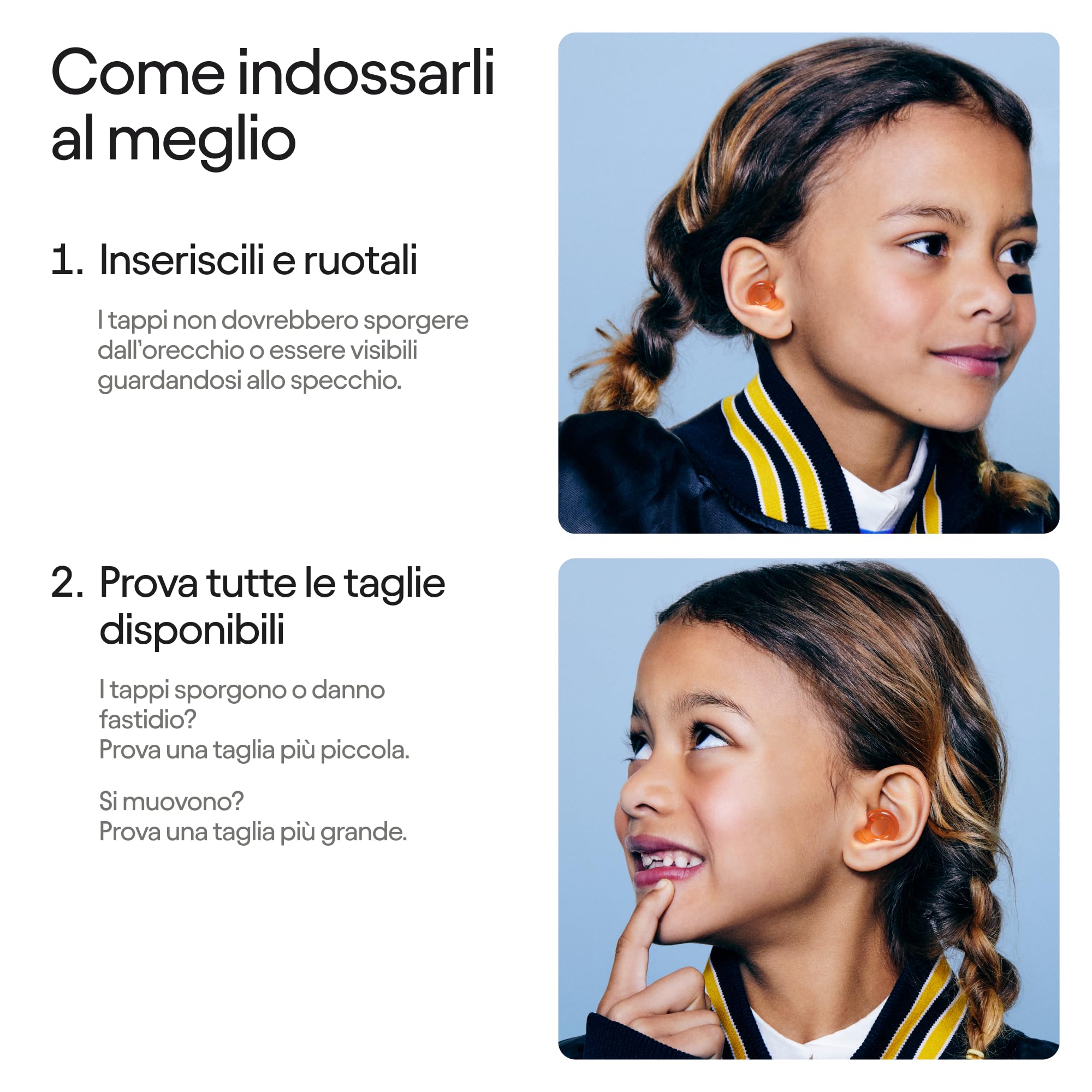 Loop Engage Kids 2 Tappi orecchie (6-12 anni) – Tappi antirumore riutilizzabili per bambini per concentrazione, ansia, stress, scuola, casa, giochi – Tappi per la riduzione del rumore da 16 dB