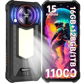 OUKITEL WP53S Outdoor Smartphone Android 15-11000mAh Outdoor Handy Ohne Vertrag 16(4 + 12) GB +128GB/1TB, 6.52” Display 128dB Lautsprecher Baustellenhandy mit Campinglampe NFC/Fingerabdruck/Face ID - Amazon product rated Grade A