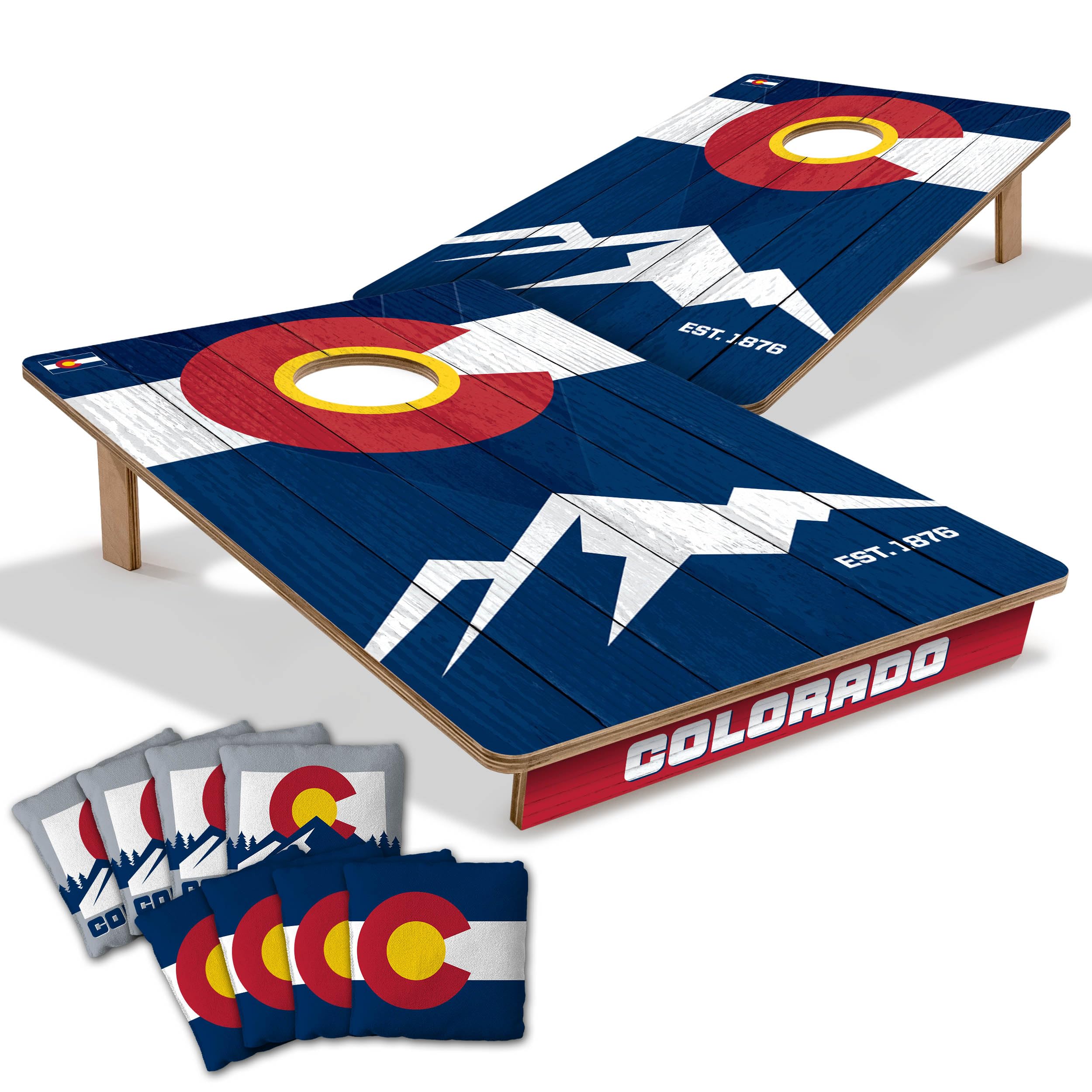 YouTheFan State of Colorado 2’ x 3’ Wood Cornhole Game with Logo Bags