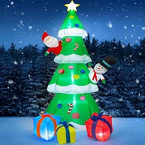 Amazon.com: TOLOCO 8 FT Inflatable Christmas Tree, Inflatable Christmas ...
