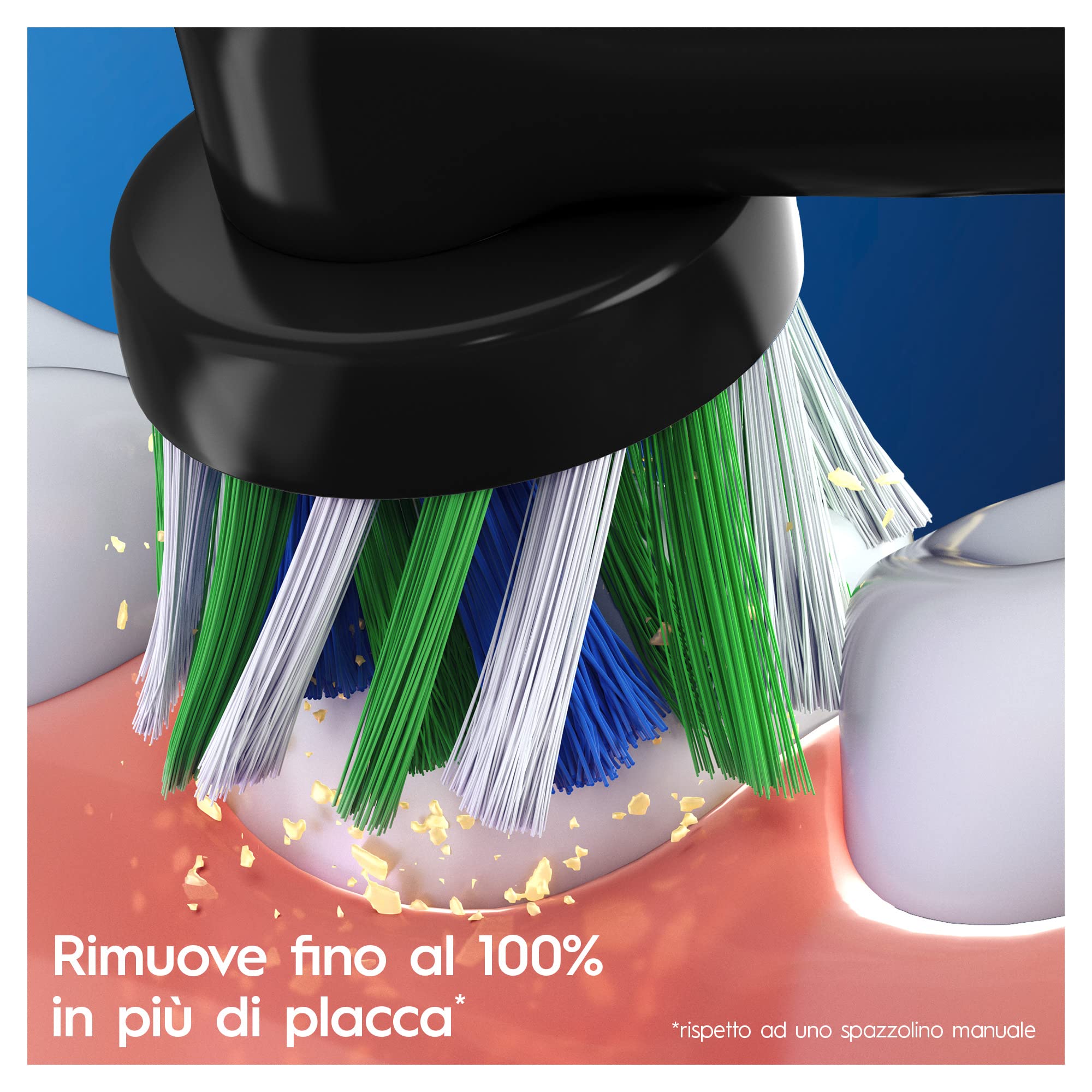 Oral-B Testine Di Ricambio x Spazzolino Elettrico CrossAction Nere Con Tecnologia CleanMaximiser 10 Testine. Confezione Adatta Alla Buca Delle Lettere