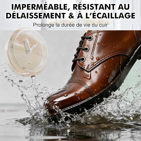 STARTSO WORLD Kit de Rénovation pour Cuir 200ml, Teinture Cuir Rouge pour Meubles, Canapés, Sièges d'Auto - Teinture et Peinture pour Cuir Éraflé et Décoloré - 5