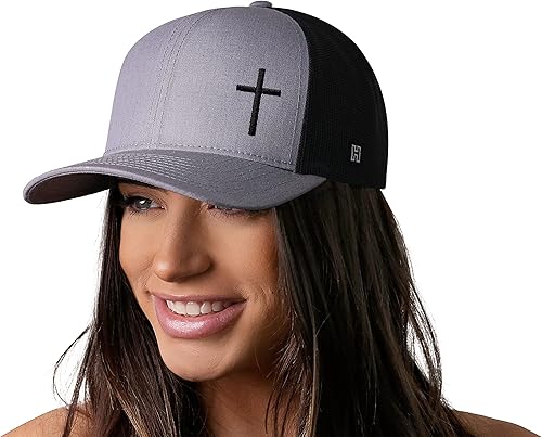 Miniatura 4 de HAKA Diamond Mountains Trees & Trucker - Sombrero de malla para exteriores para hombres y mujeres, gorra de béisbol ajustable a presión, sombrero