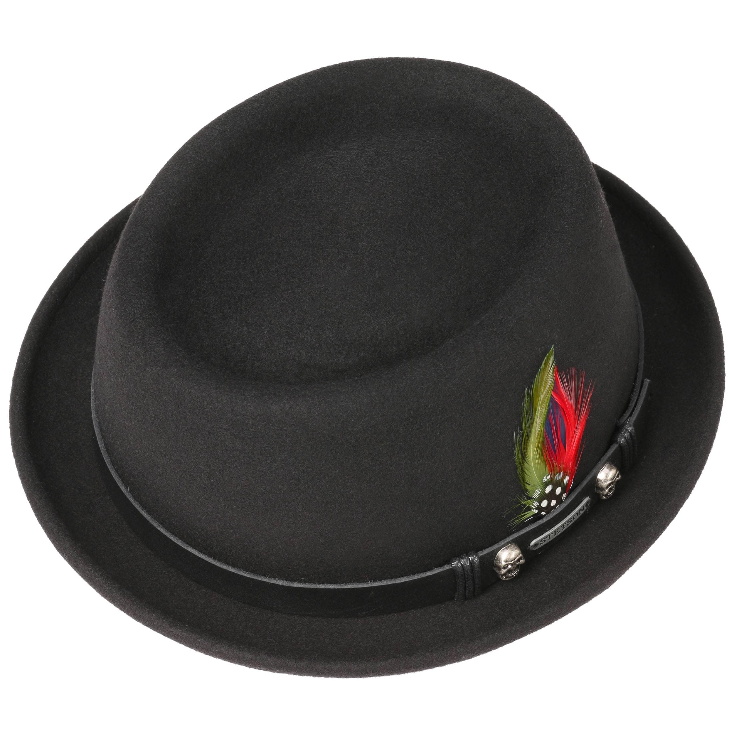 Stetson Chapeau Pennsylvania Pork Pie Femme/Homme - pour Homme de Feutre Outdoor avec Bandeau en Cuir Printemps-ete Printemps Ete Automne Hiver