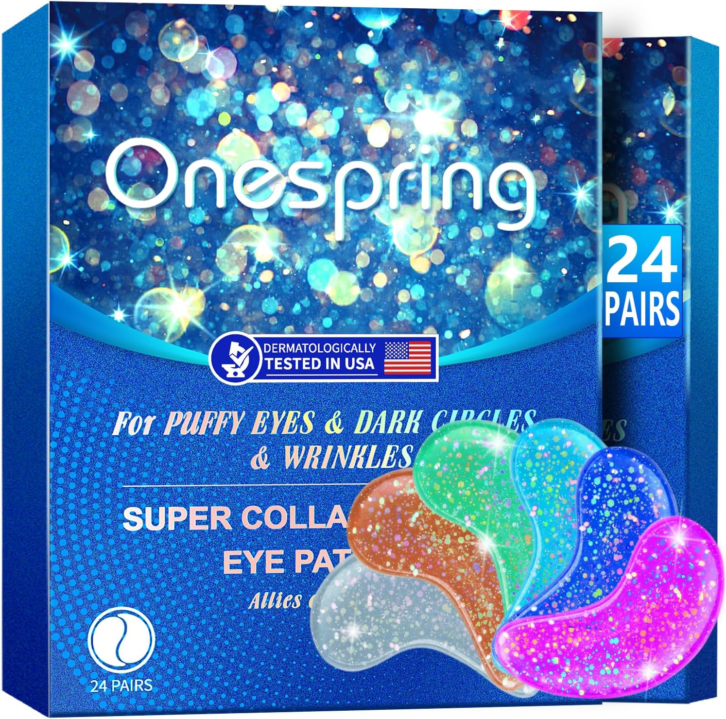 Eye Gel Pads (24 Pairs) – Under Eye Patches for Puffy Eyes, Wrinkles, Dark Circles, Natural Collagen Eye Gels, Under Eye Mask Patches for Face to Soothe Puffiness, Eye Bags