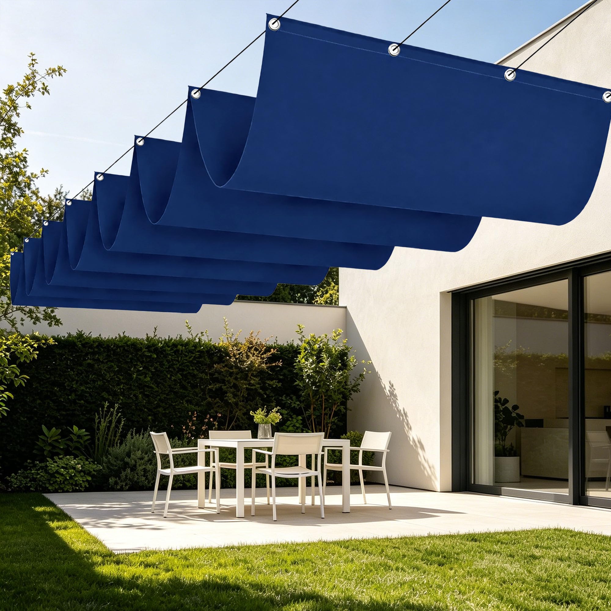 Voile d'ombrage contre la chaleur 250x400 cm rectangulaire bleu