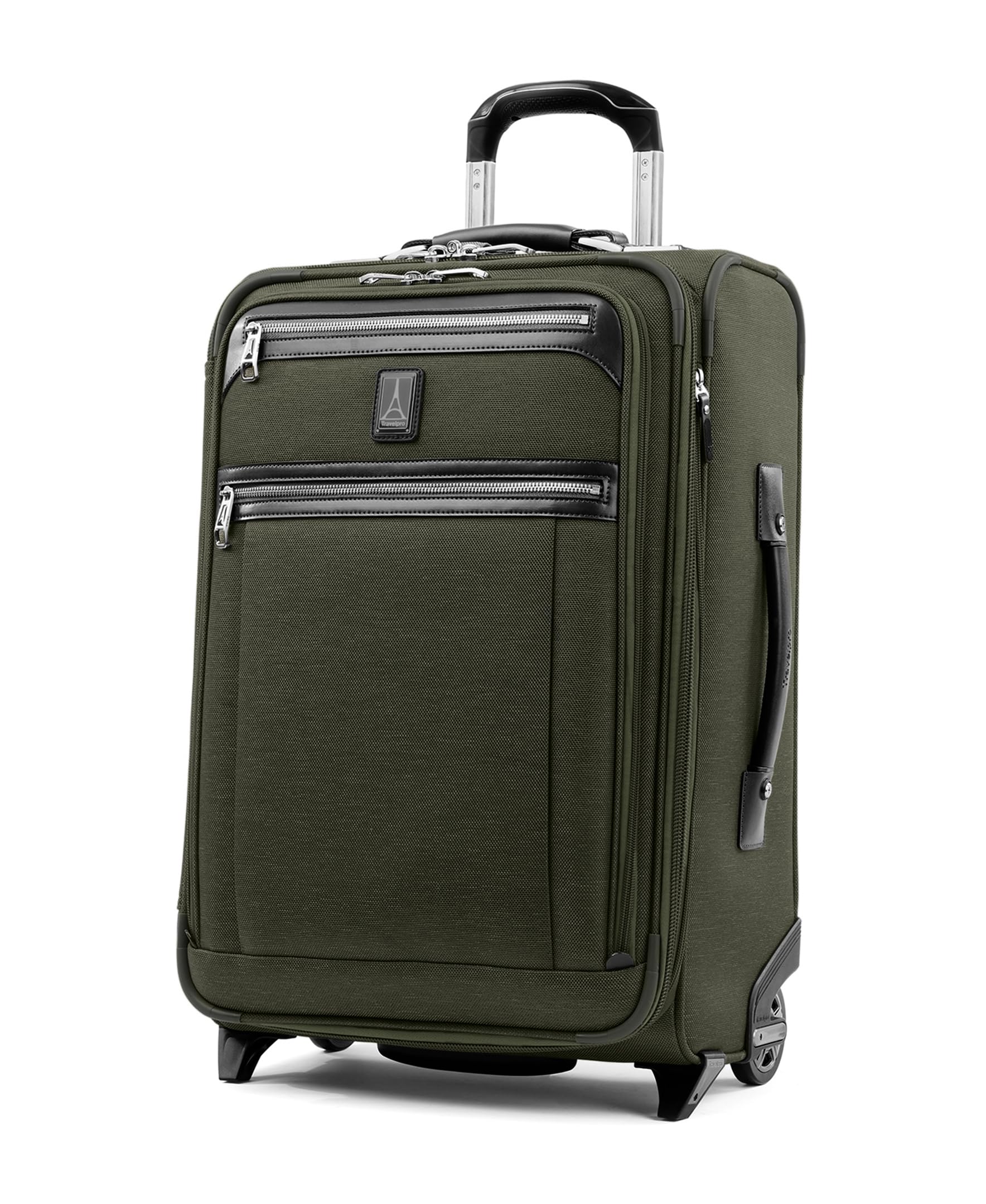 TravelproPlatinum Elite Softside Expandable Carry on Luggage, Wheel  Upright Suitcase, USB Port, Men and Women, Pilot Green, Carry On 22-Inch