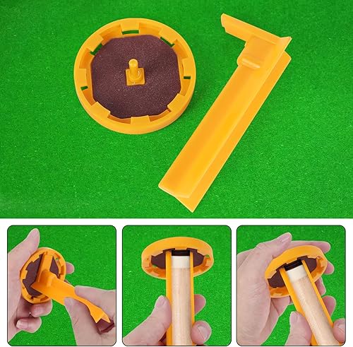 Miniatura 4 de Vefungyan Kit de reparación de puntas de taco de billar de 37 piezas 20 puntas de taco de billar 2 abrazaderas de taco 5 casquillos negros de tiza