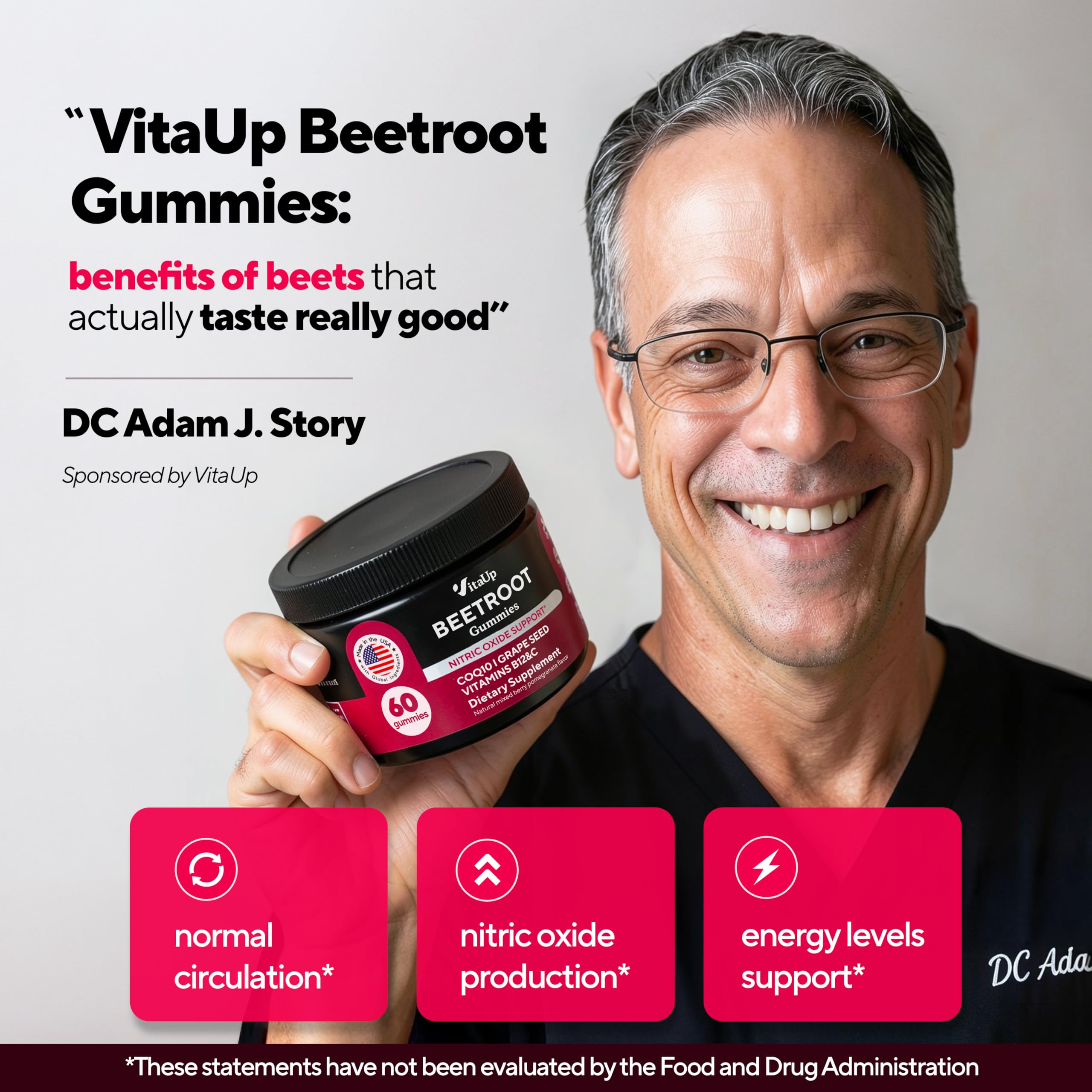 Beet Root Gummies – Beetroot Gummies with CoQ10, Grape Seed, Vitamin C, B12 & B3 – Beets Gummies for Circulation, Energy & Immune Support – 60 Beets Chews – Pack of 3 — Amazon image 2