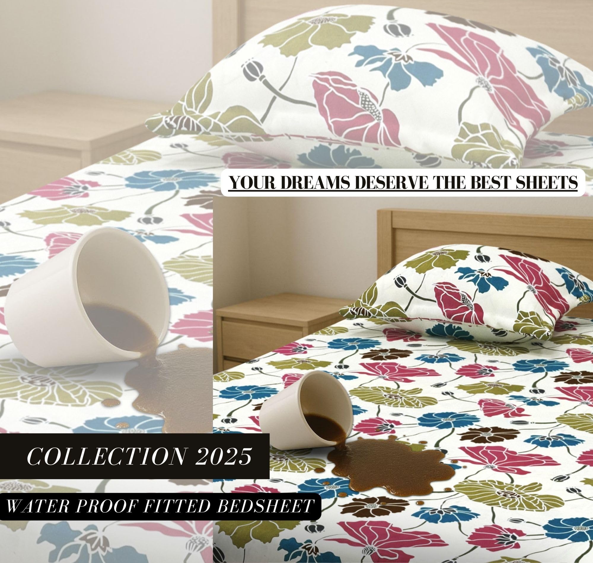 Waterproof King Bedsheet - Spill & Stain Protection -6 Waterproof King Bedsheet - Spill & Stain Protection -6