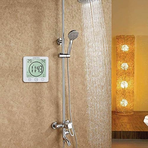 Miniatura 6 de Reloj de ducha digital HD con temporizador, termómetro higrómetro, impermeable para rociar agua, botón táctil, baño, cocina, reloj de pared con