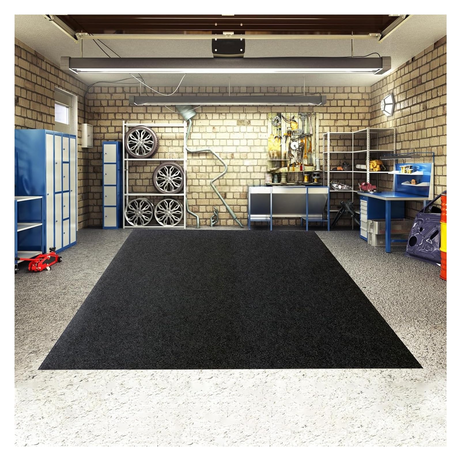 Tappetini for garage 223x530x3 cm Tappetino extra large | Sotto l'auto, cattura olio moto, assorbe olio, antiscivolo, resistente all'acqua, alle macchie, all'olio, all'acqua.