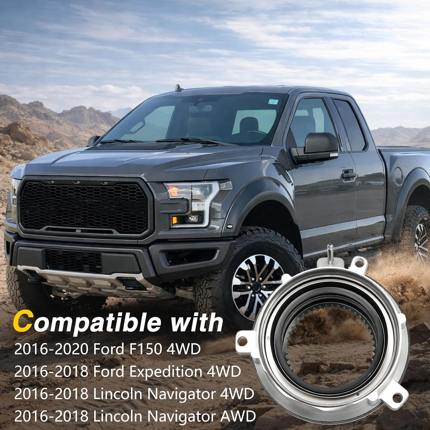 4x4 Auto Locking Hub Axle Actuator 4 Wheel Drive Compatible with Ford F150 2016-2020 Ford Expedition Lincoln Navigator 2016-2018 Replace # HL1Z-3C247-A, GL1Z-3C247-A (Front Left or Right)