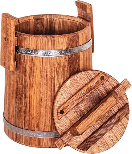 Miniatura 3 de Cubo de madera para pepinillos y chucrut, Crock de madera para fermentación