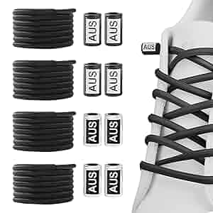 Amazon.com: YLOKO 2 Pairs No Tie Elastic Shoelaces - Black