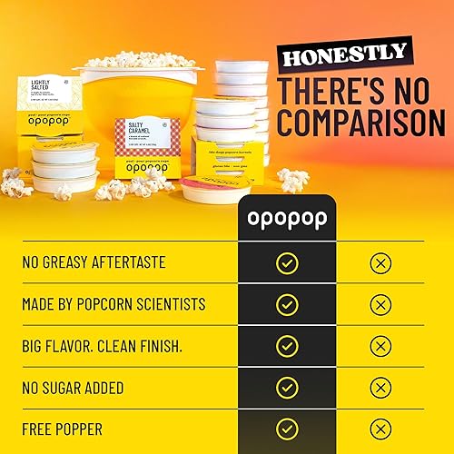Miniatura 8 de OPOPOP Palomitas de microondas - Paquete de 6 tazas de palomitas de cumpleaños estilo pastel de cumpleaños, granos de palomitas de maíz gourmet sin