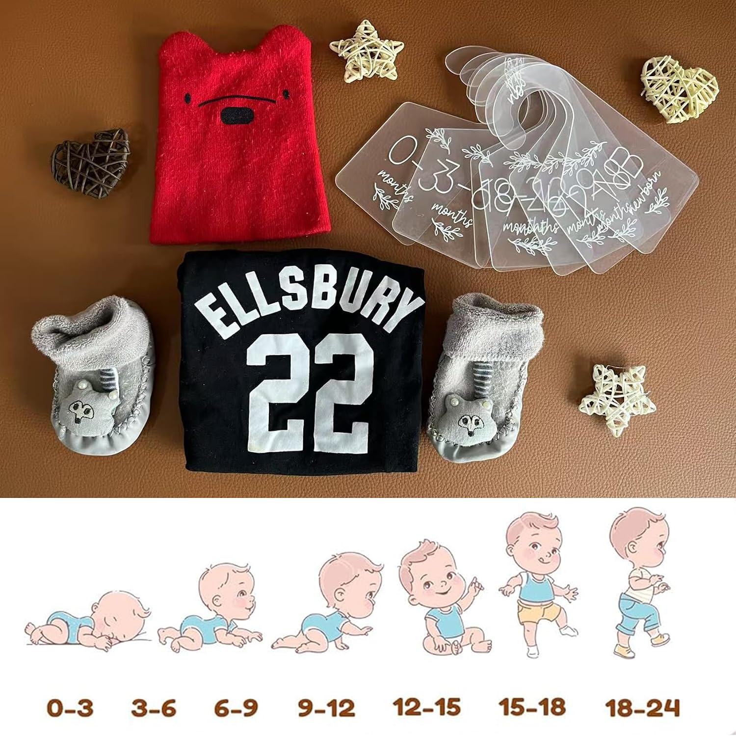 7Pcs Baby hanger Baby closet divider Closet organizer Baby clothe organizer Baby size closet dividers Clothe organizer