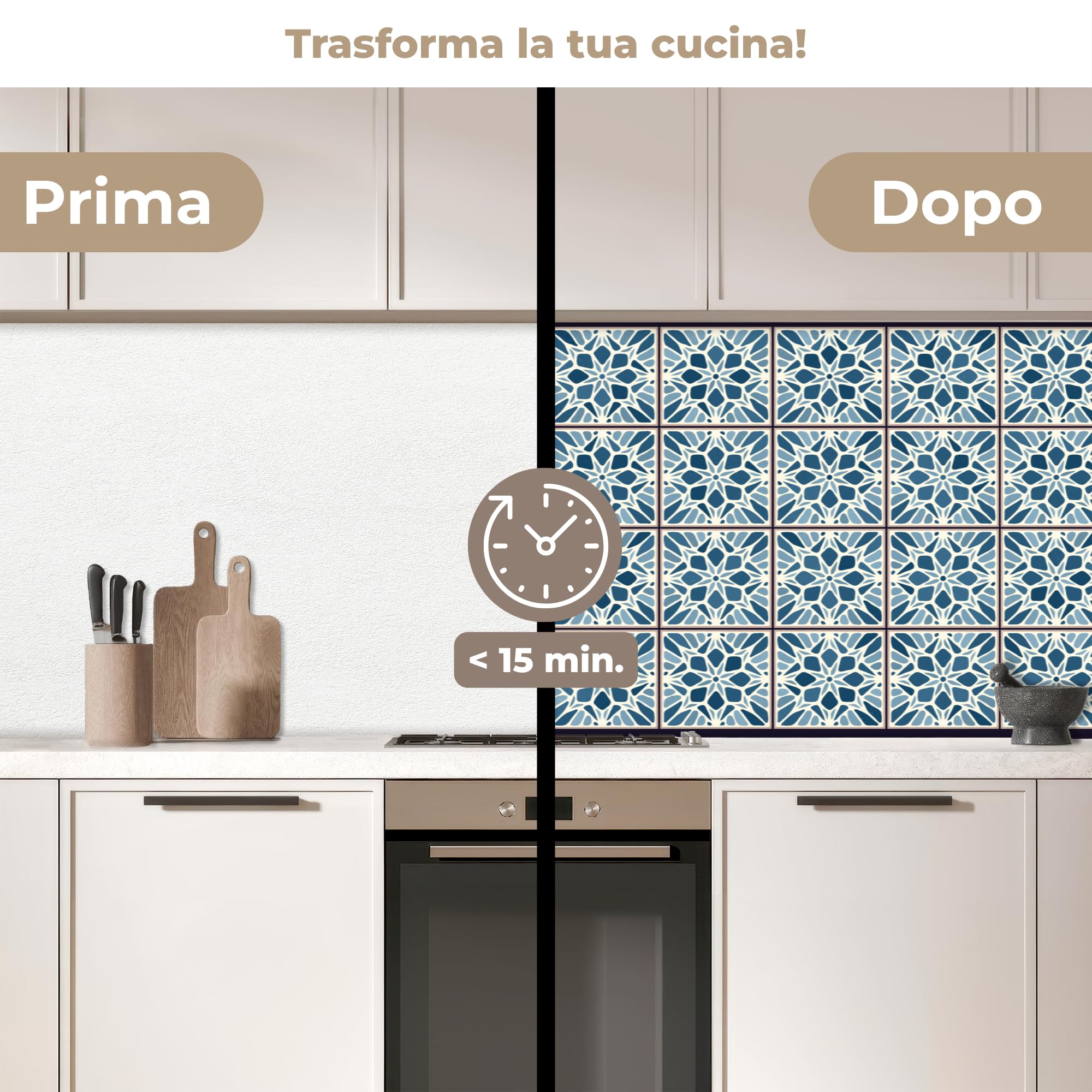 KitchenYeah© Paraschizzi Cucina Adesivo 60x250 cm Pannello Parete per Paraspruzzi Adesivi Muro Piastrelle - Vintage - Motivi