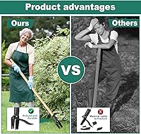 Vista 6 de Herramienta extractora de malezas de alta resistencia con mango de madera largo y cabeza de acero de 4 garras, elimina fácilmente las malas hierbas