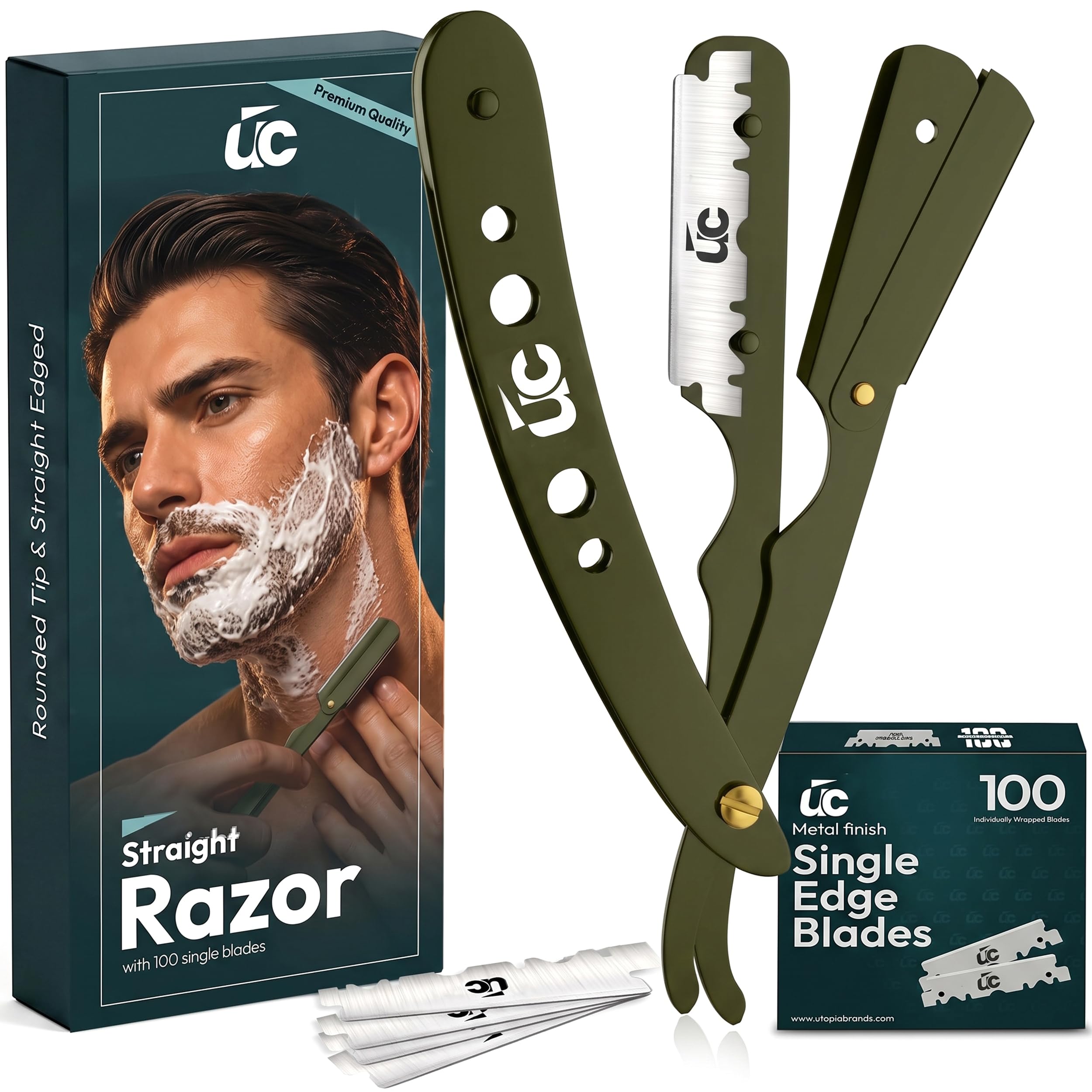 Utopia Care Barber Razor - 100 Blades -8