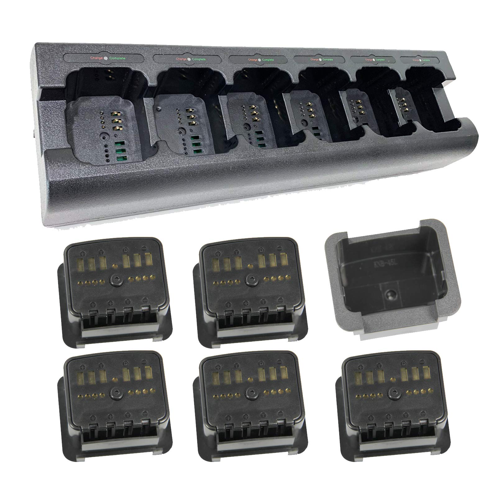 Maximal Power RC Mini600-RBPOD-MINI-K45L Mini 6 Way Two-Way Radio Charger for Motorola Two 2 Way Radio Battery and Kenwood KNB45L