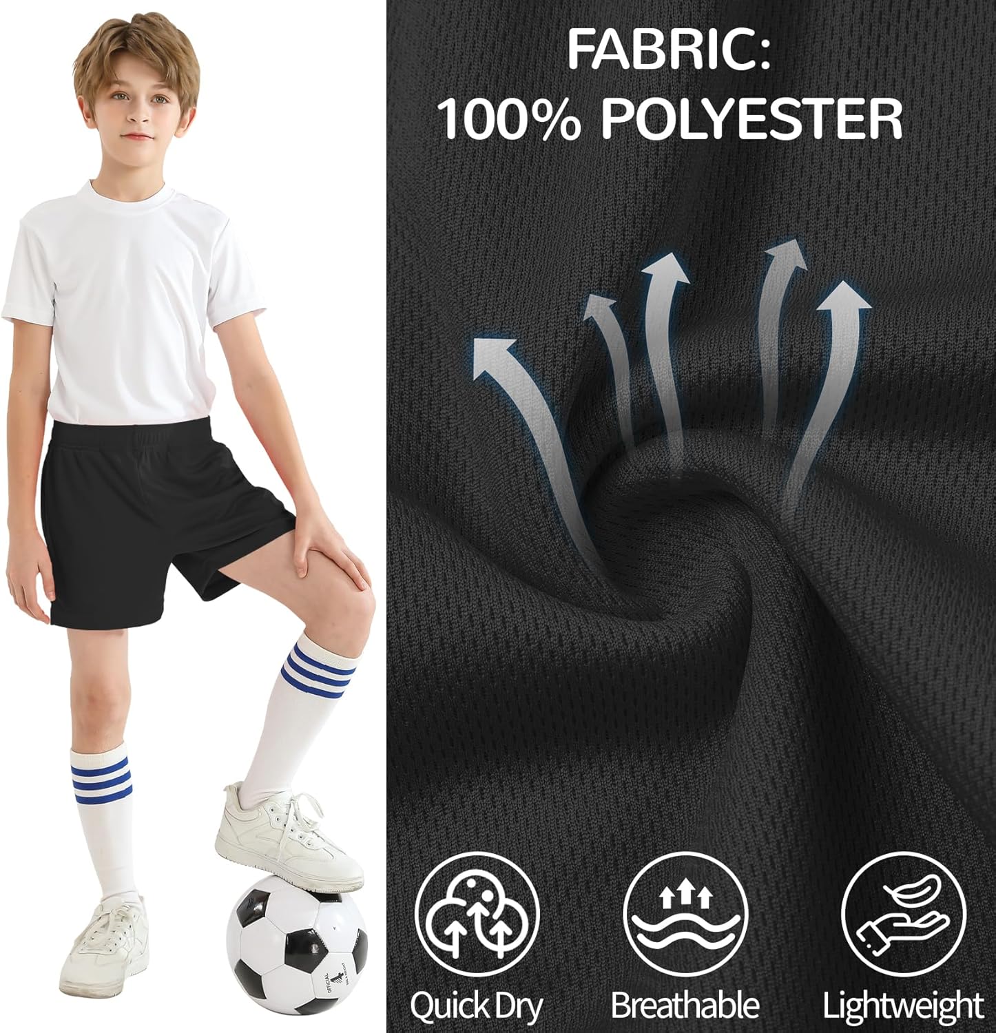 Dreammonkey Boys and Girls Basketball Shorts Athletic Soccer Shorts Sizes 2T to Youth - Image 4