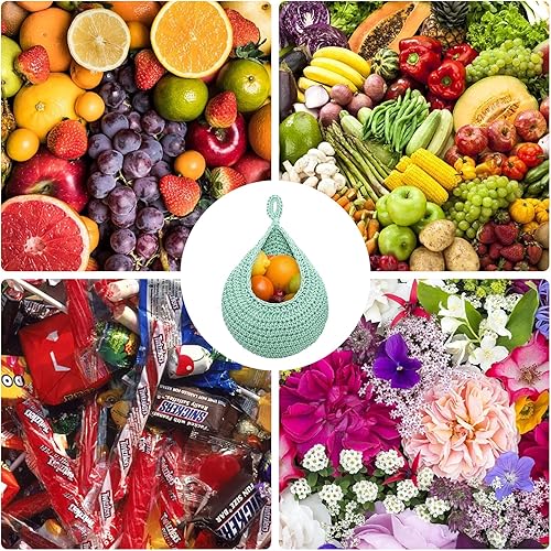 Miniatura 7 de 3 cestas colgantes de frutas para cocina, cesta colgante de lágrima, soporte bohemio para colgar en la pared con ganchos, macetas de pared tejidas a