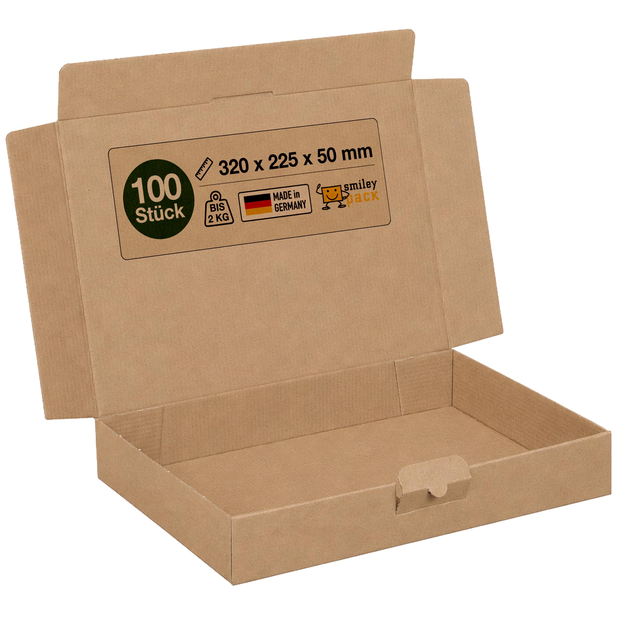 100 cartons Maxibrief, marron, taille et quantité au choix, carton d'expédition, marchandises, envoi de livres, carton postal, Poste DHL Hermes DPD GLS UPS (320 x 230 x 50 mm, marron)