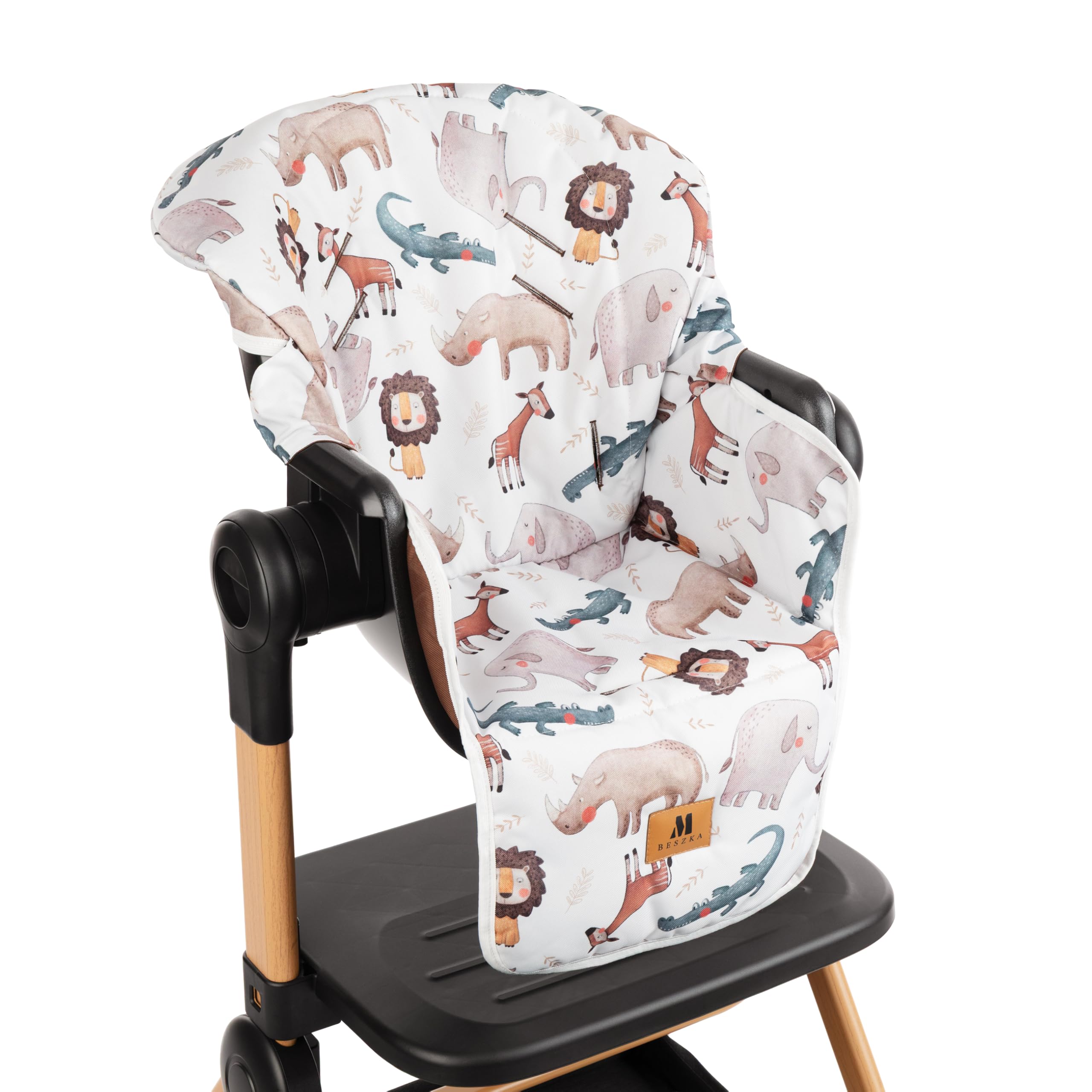 Housse de chaise haute (remplacement) - Coussin universel compatible avec Hauck, Ikea, Stokke, imperméable, Öko-Tex, motif Afrique