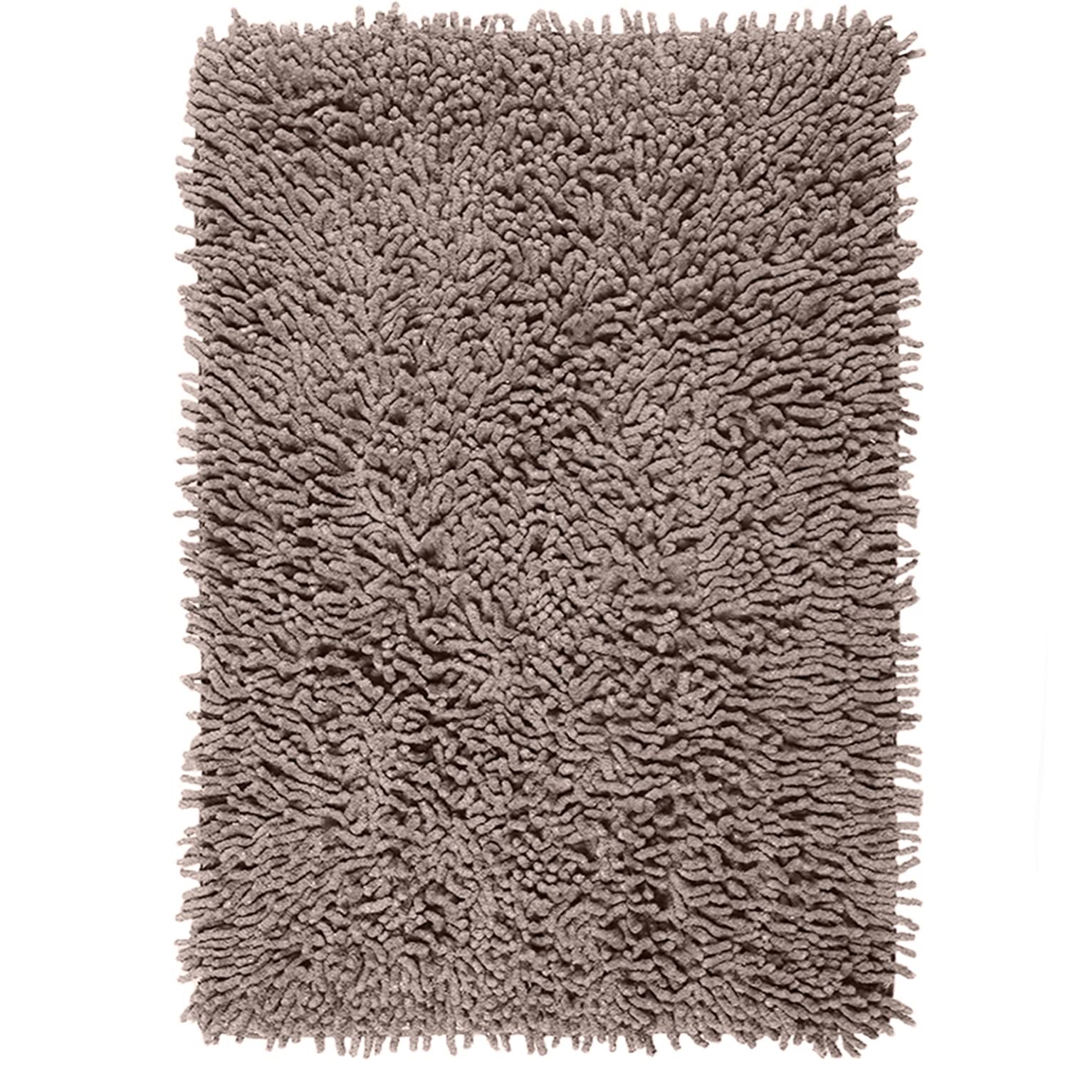 SARAL HOME EASY LIVING Cotton Shaggy Anti-Skid Rectangular Solid Bath Mat Soft & Super Absorbent Mats for Shower Washable,Non-Slip & Quick-Drying Mats for Home/Kitchen/Office(Grey,40X60cm)