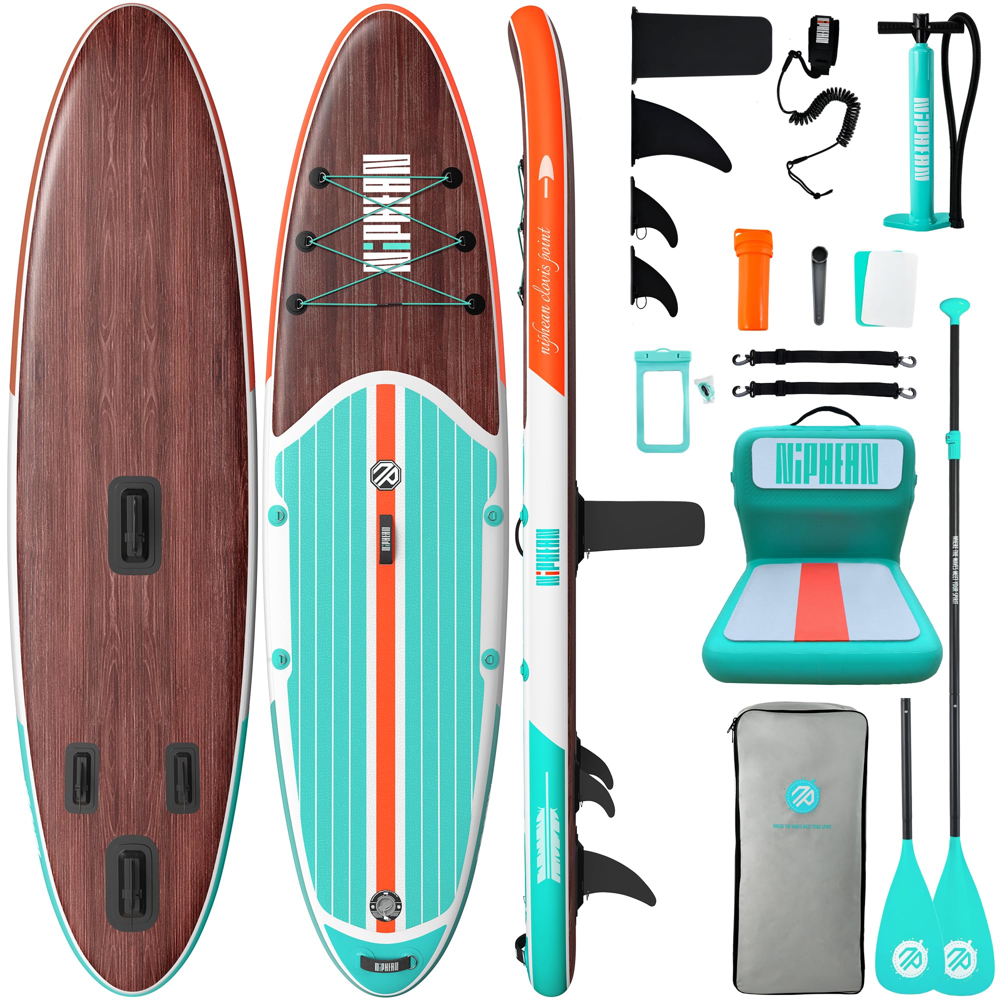 Niphean Inflatable Paddle Board with Accessories 10'6''/12'6'' Stable SUP