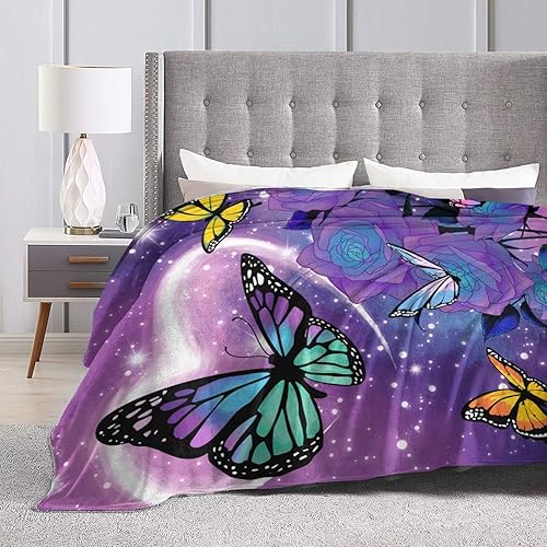 Miniatura 6 de Manta de forro polar con diseño de copos de nieve de invierno, manta de forro polar ultra suave, manta de microfibra a cuadros de copos de nieve