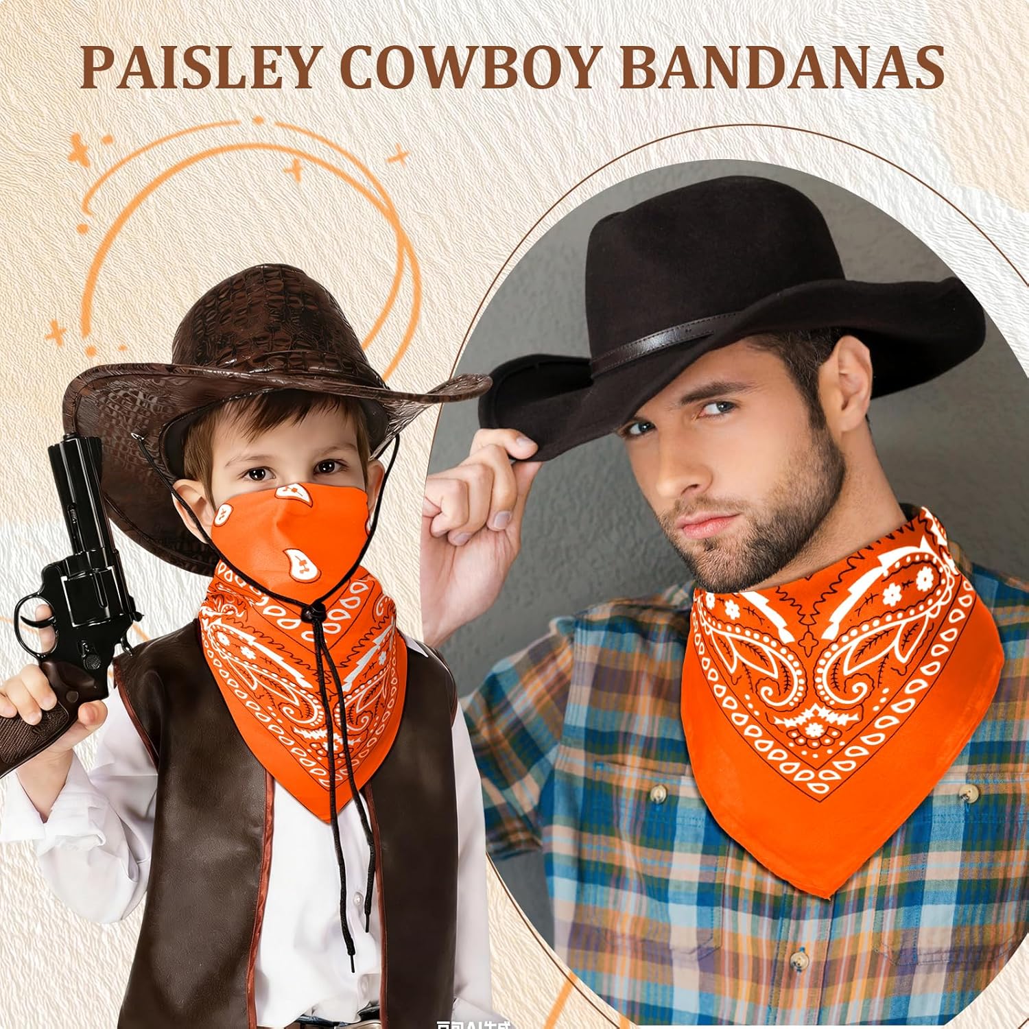 100 Pcs Bandanas Bulk Paisley Bandanas Cowboy Headband Scarf Face Mask for Men Women