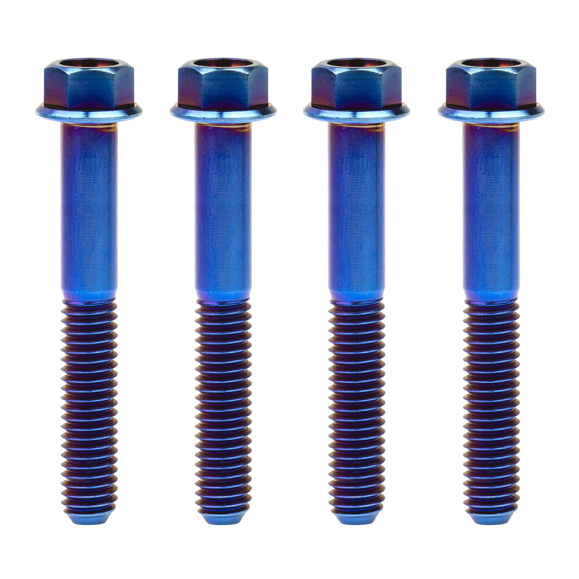 Wanyifa Titanium Ti Flange M6 10 15 20 25 30 35 40 45 50 55 60 65 70 75 80 90 100mm Bolt Screw for Motorcycle Modified Pack fo 4 (M6x40mm, Blue)