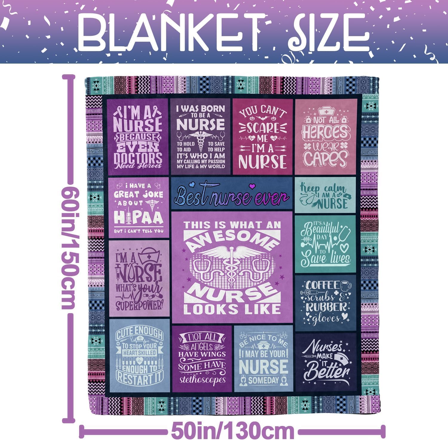 Christmas Nurse Gifts for Women, Nurses Blanket, Nurse Essentials Gifts for Women, Gift for Nurses Female, RN/Graduation/Birthday/Appreciation/Retirement Gift, Soft Cozy Throw Blanket 50"X60" - Image 5