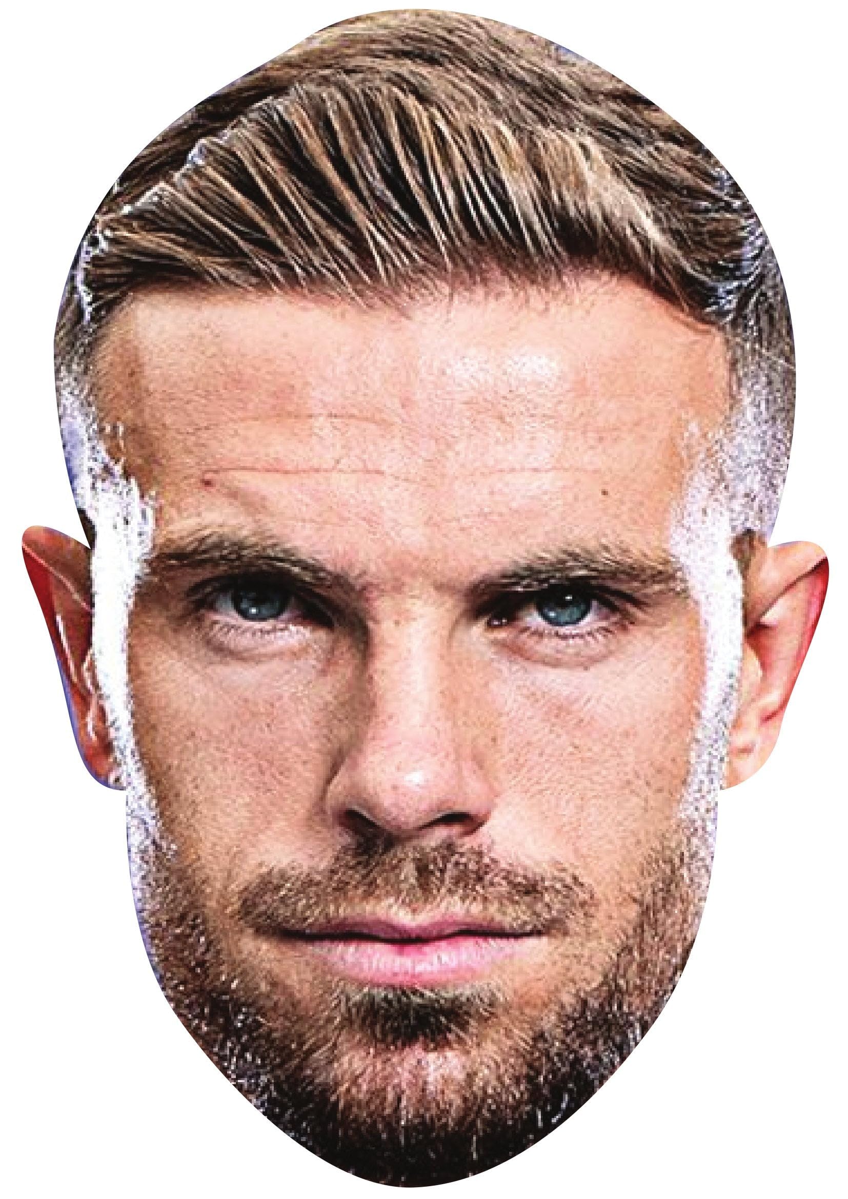 FoxyPrinting Jordan Henderson Face Mask 2026 – England Football Player Celebrity Card Face Mask – Celebrity Mask for Stag Do, Hen Night, Fancy Dress & Costume Parties, Ready to Wear