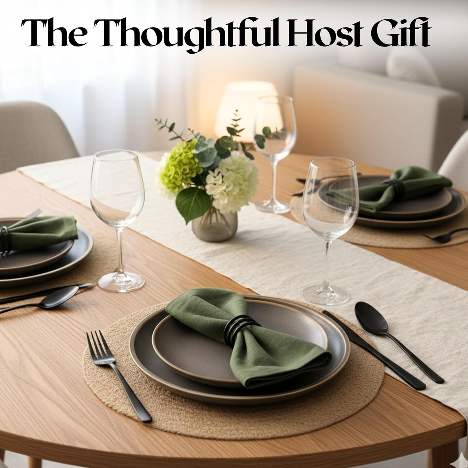 Alpha Living Home Metal Spiral Napkin Rings, Set of 12, Black