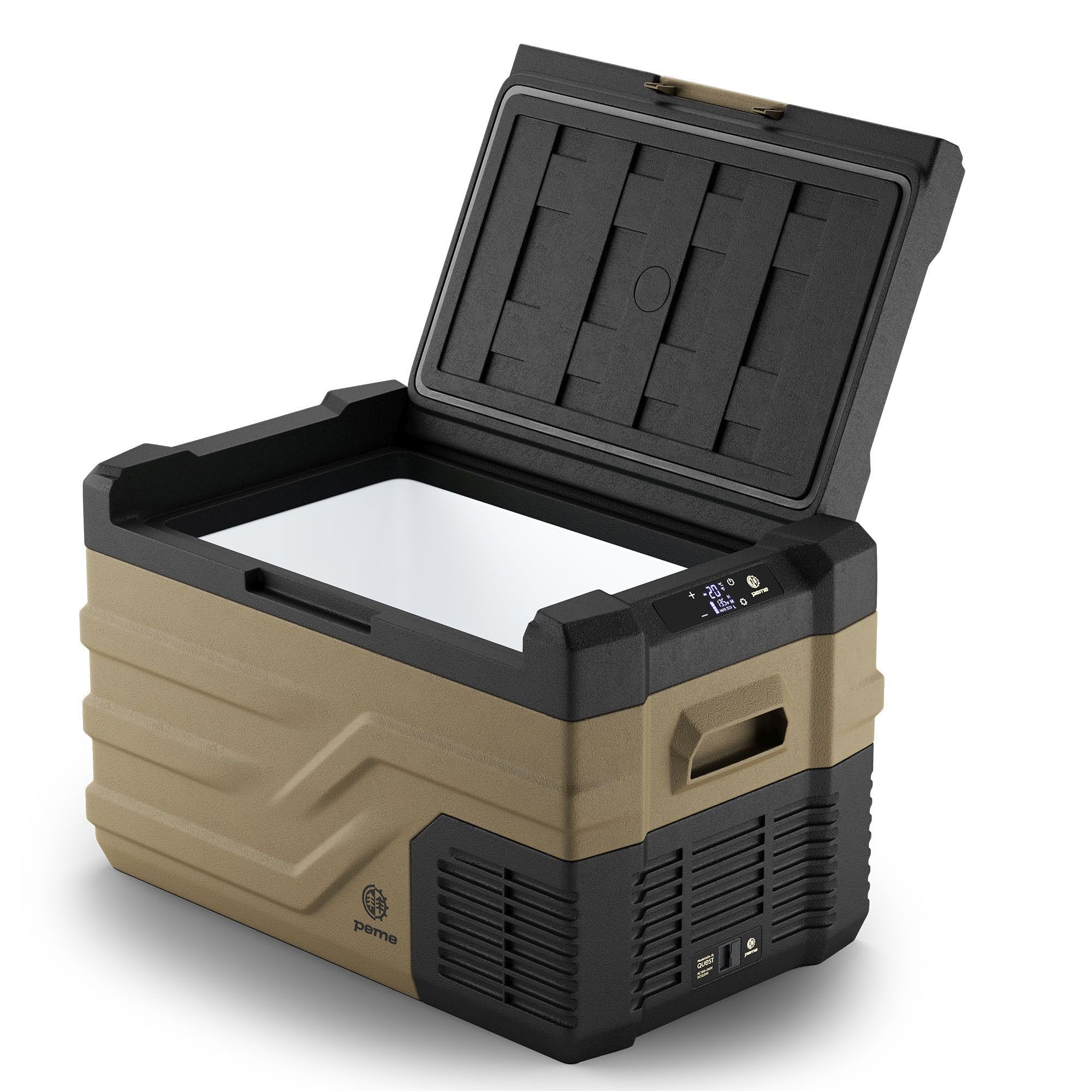 peme Nevera Compresor Portátil Eléctrica Refrigerador Coche Frigorífico para Camping Viaje Auto 12 24 v con Enchufe Silenciosa Portatil Congelador Frigorifico Camper Frigobar 26,8L - Quest