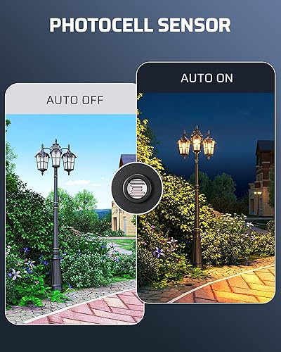 Miniatura 2 de EDISHINE Accesorios de luz de poste para exteriores, sensor de atardecer a amanecer, interruptor fotoeléctrico para luz de poste al aire libre,
